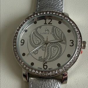 Louis Arden Silver Watch with Crystal Accents NWOT